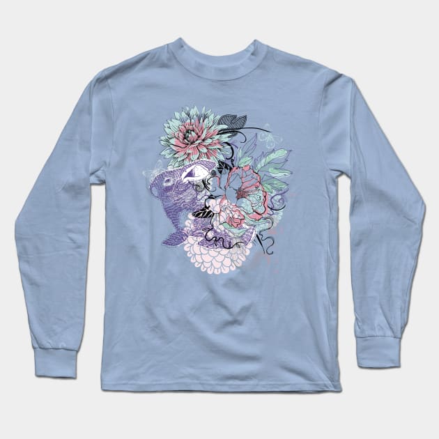 Floral Rabbit Long Sleeve T-Shirt by annapaff